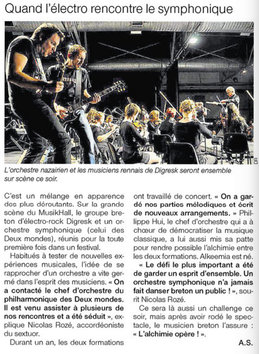 Ouest France 21.11.2015 Article