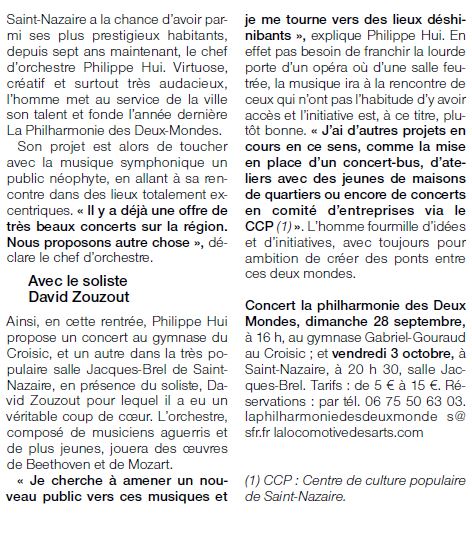 Ouest France 230914 Article